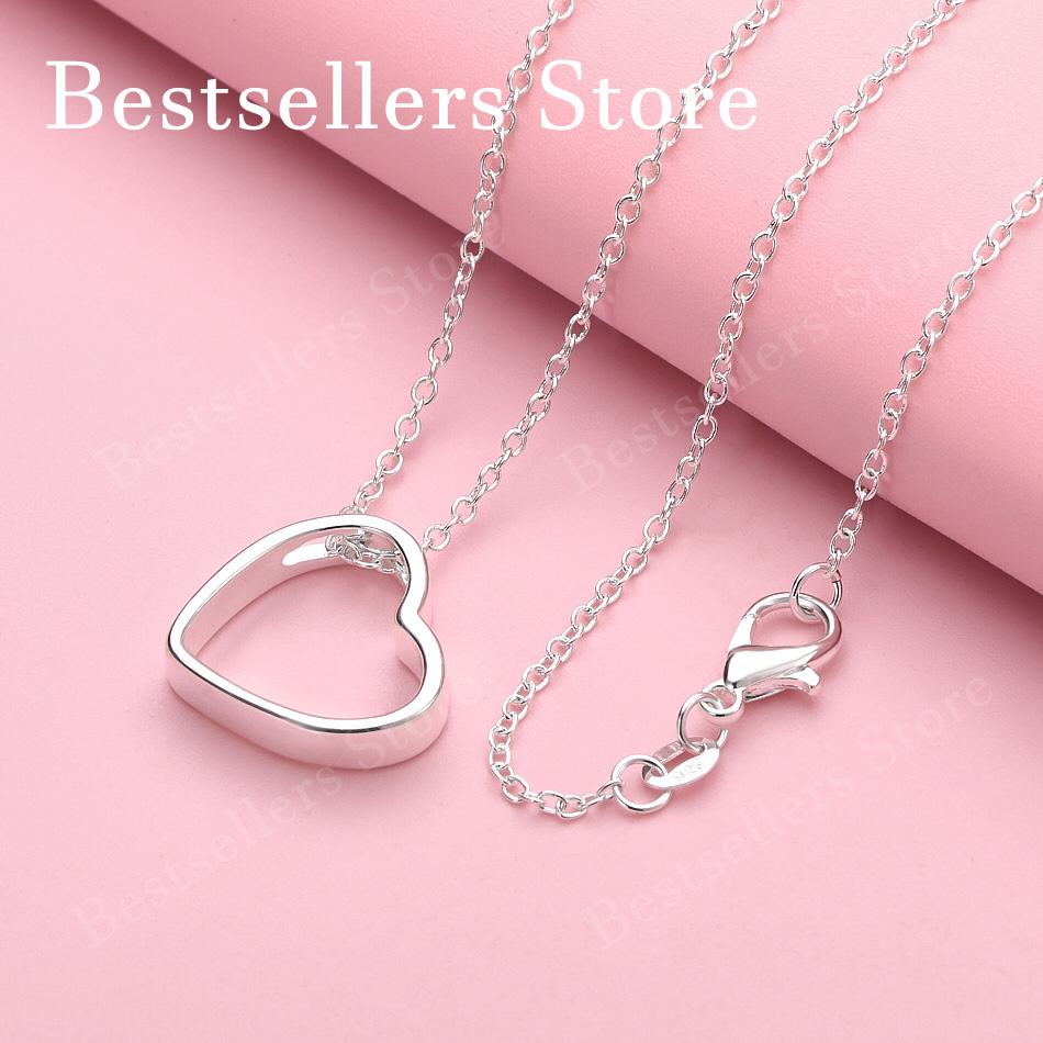 925 sterling silver 16-30 inch exquisite heart-shaped pendant necklace for women's fashion wedding jewelry accessories