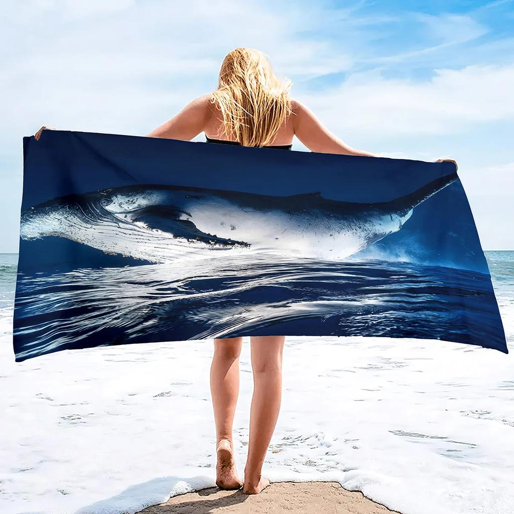 Microfiber Beach Towel Oversized Clearance Towels, Extra Large Sand Free Super Absorbent Travel Pool Towel,Whale Beach Towels