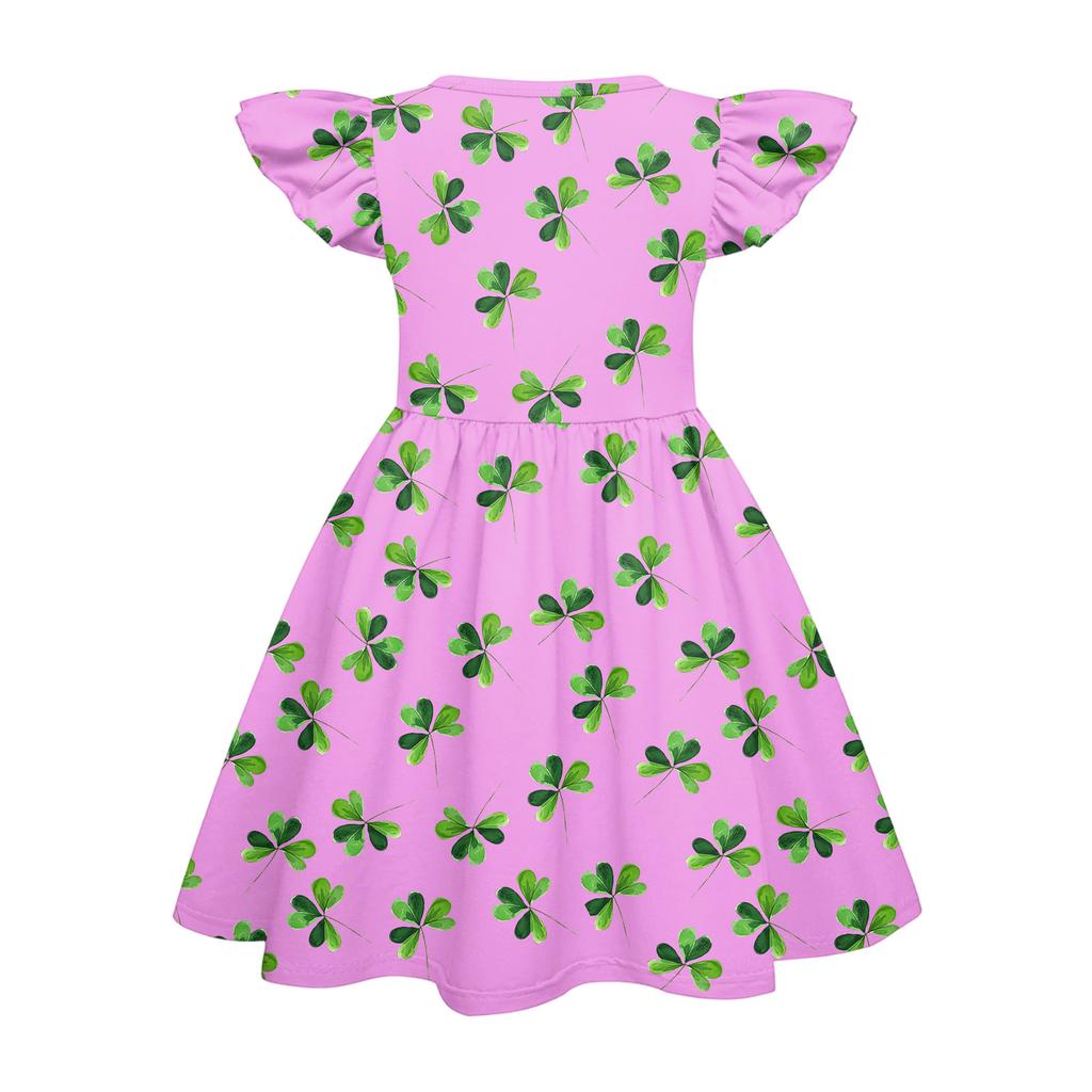 Girls' Summer Princess Dress - A-Line T-Shirt Dress St. Patrick's Day