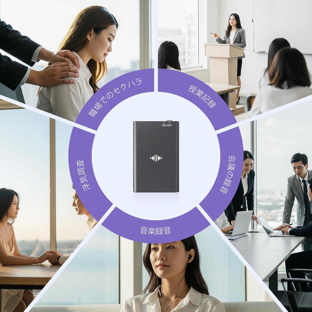 Reportofon de voce de mare capacitate 64GB, Ultra-compact, 48 ore de înregistrare continuă, VOR înregistrare activată vocal, Conexiune OTG pentru smartphone, Zgomot