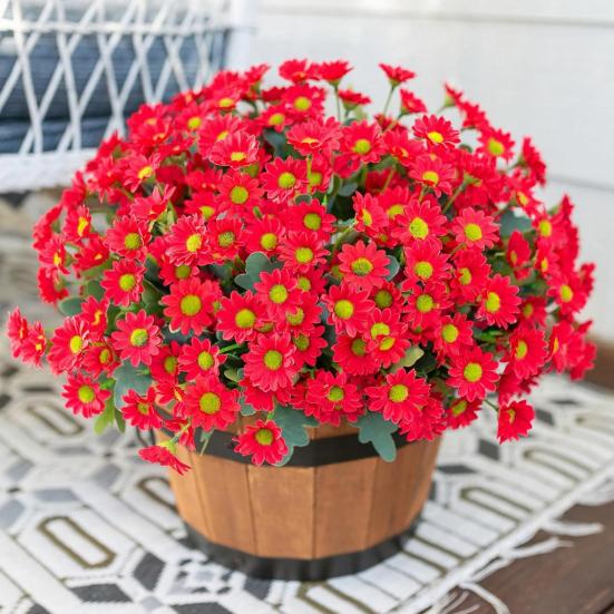Artificial Flower Door Basket Wreath Cascading Green Leaves Branches Realistic Look UV Resistant Faux Flower Home Decor