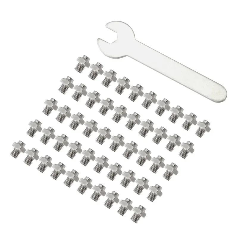 50PCS Stainless Steel Mountain Bike Pedal Screws - M4 Hex Anti-Slip Nails 8x6mm for Road/MTB Pedals (Durable Replacement Accessories)