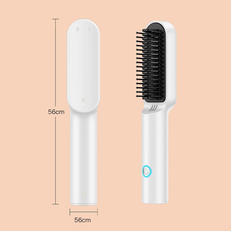 

Electric Straightener Comb Mini Portable Fast Heating Rechargeable Multifunctional Straight Hair Comb Pearl White жемчужина белый