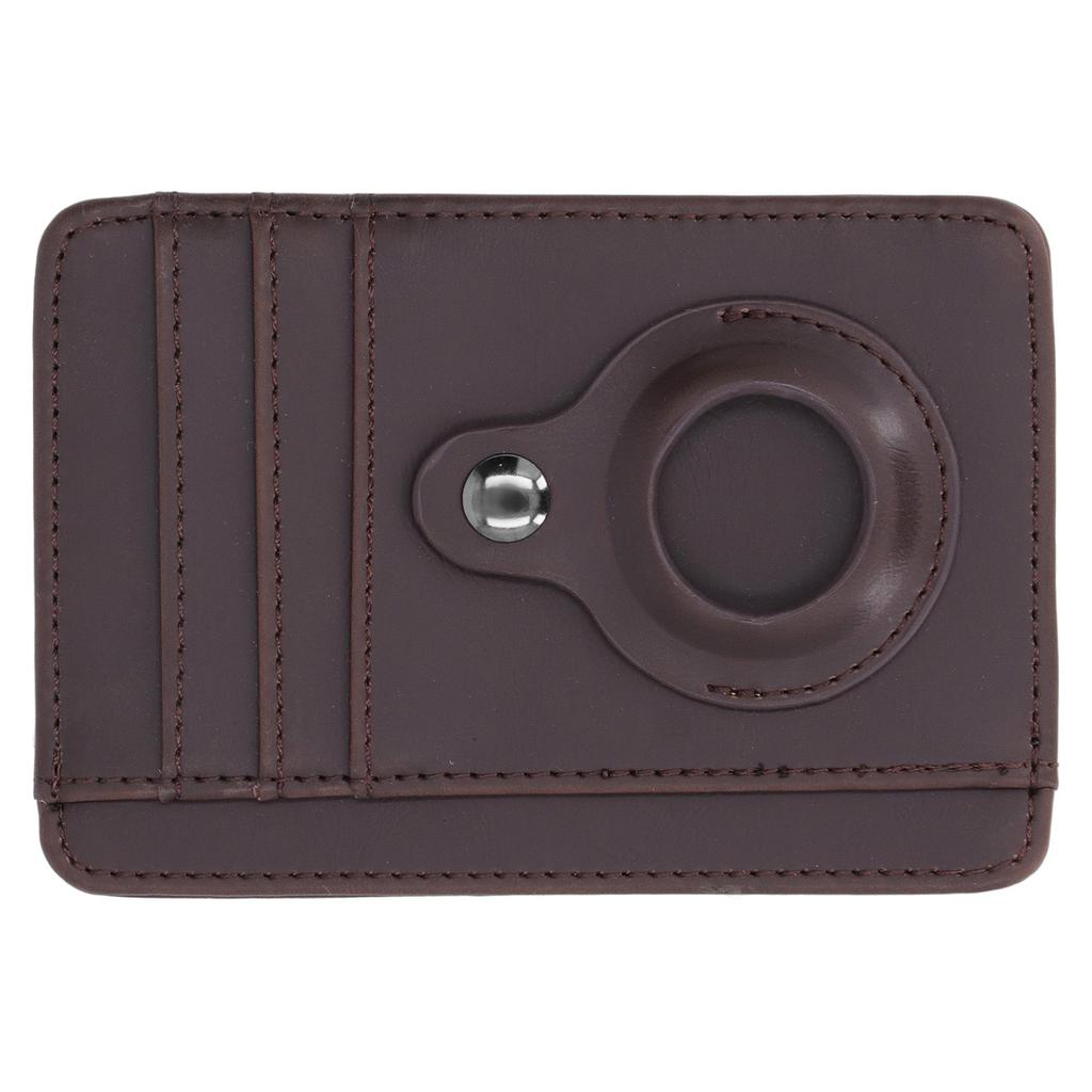 Tracking Device and Credit Card Wallet PU Anti Theft Swipe Card Storage Bag for Men Women Coffee