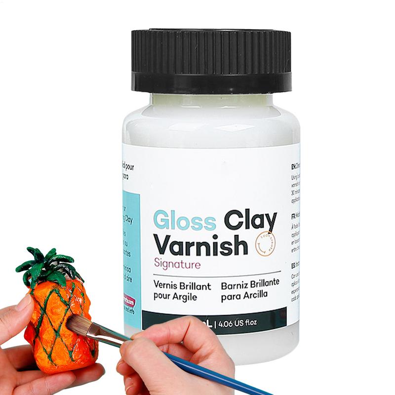 1pc 120ML Gloss Varnish For Air Dry Clay Glaze Clay Gloss Clay Varnish High Gloss Varnish Long-Lasting Multiusing Glossy