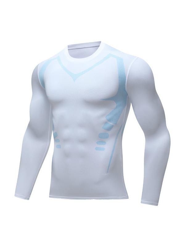 Men's Quick-Drying Long-Sleeve Athletic Bodysuit - High Elasticity & Breathable Fitness Wear
