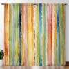 Watercolor Stripe Curtains Set of 2 – Vibrant Abstract Vertical Washes, Rod Pocket Light Filtering Drapes