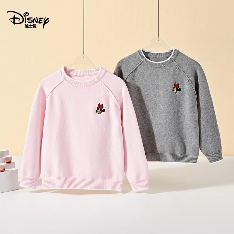 Disney Girls' Embroidered Crewneck Knit Sweater
