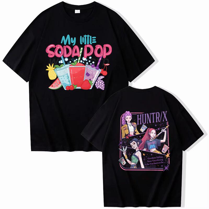 KPop Demon Hunters round neck short sleeved summer loose sports casual top EMA