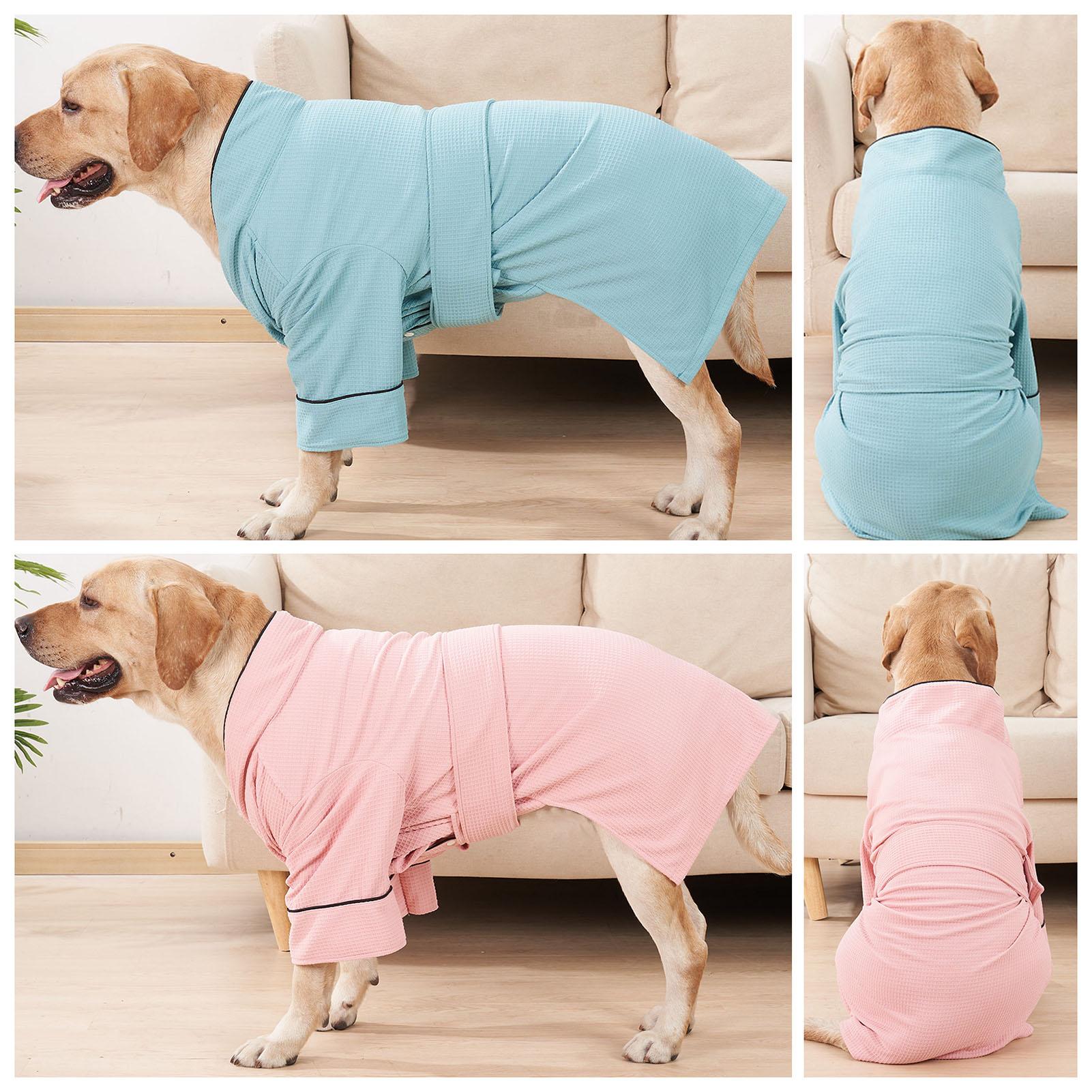 

Dog Bath Robe Pajamas Pet Spa Drying Robes Sleepwear for Small Medium Large Dogs XX-Large светло-синий