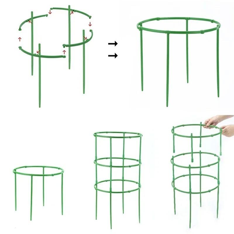 A Set of 12 Floors -Plant Support Pile Half Round Climbing Vines Stake Bonsai Fixing Rod Garden Plant Stake Holder Flower Ring Support Rack