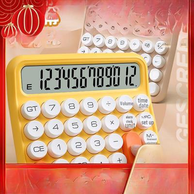 Large Screen Mechanical Calculator with Big Buttons for Office Use