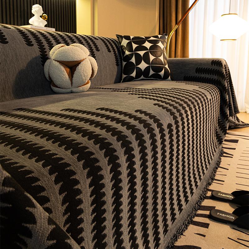 Home Sofa Cover Living Room Seat Cover Blanket 3 Seater Sofa Blanket Cover Aesthetic Blanket Grey