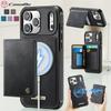 CaseMe Magnetic Flip Leather Phone Case for iPhone 17 Pro Max 17E Air 16 Plus 15 14 13 12 11 Magsafe Wireless Charging Wallet Card Holder Back Cover