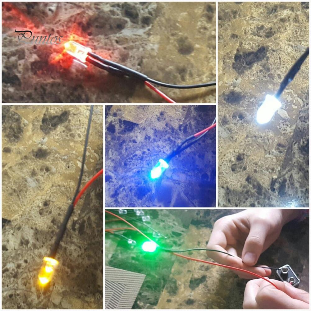 10 st 20 cm 3 mm/5 mm LED-lampa Kabel Glödlampa Förkopplad DC Emitting Diode Light