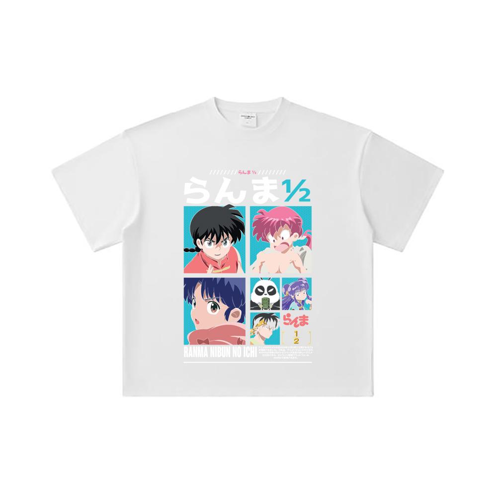 260 GSM Double Yarn 32 Count 100% Cotton Ranma 12 V1 Print Unisex Heavy Cotton T Shirt