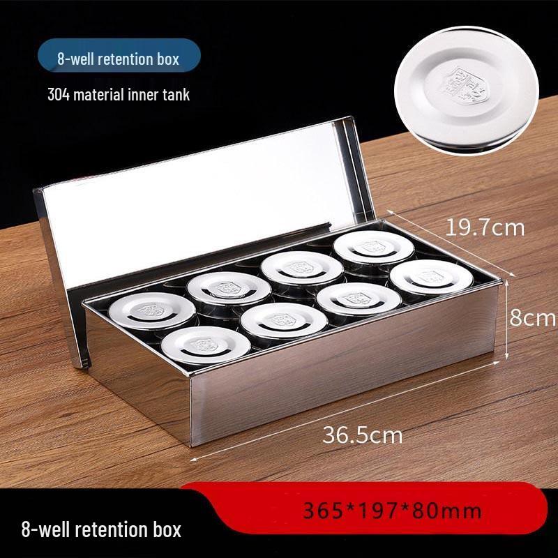 ZLIII 304 Stainless Steel 8-Compartment Food Sample Box