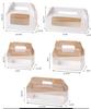 10/20 Sets New Color Cake Roll Packaging Portable Box Long Swiss Roll Cardboard Box Mousse Towel Roll Clear Window Packaging Box