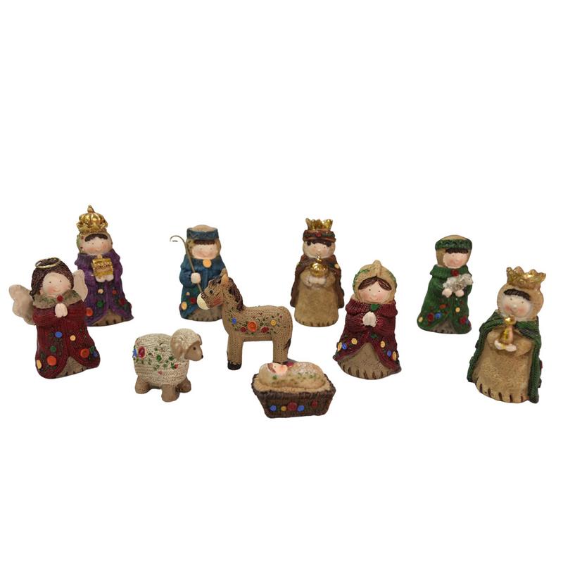 Christmas Nativity Set 10 Piece Religious Sculpture Nativity Scene Sculpture For Indoor Christmas Home Desktop Church Mantel