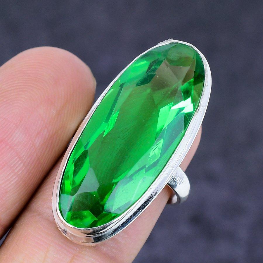 Natural Tsavorite Gemstone Handmade 925 Sterling Silver Jewelry Ring Size 4 A8i82