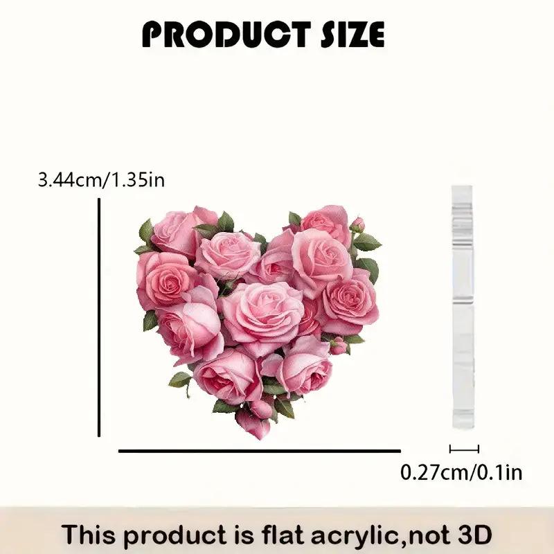 Romantic Love Pink Rose 2D Acrylic Earrings Creative Design Holiday Ladies Gift