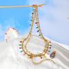 Women's Colored Double layer Anklet,Feet Chain Stainless Steel Anklets,Charm Ankle Bracelet Jewelry Gifts