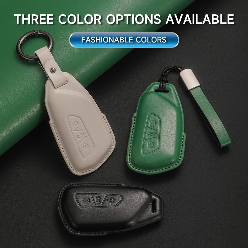 Genuine Leather Car Key Case Cover Key Bag For VW Volkswagen Golf 8 MK8 ID.3 ID.4 Cupra Skoda Octavia A8 Protect Set Accessories