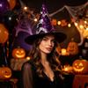 Sparkling Flip Sequin Hat Reversible Witch Hat, Sparkly Glitter Large Wizard Three Dimensional Halloween Costume Party for Cosplay, Masquerade