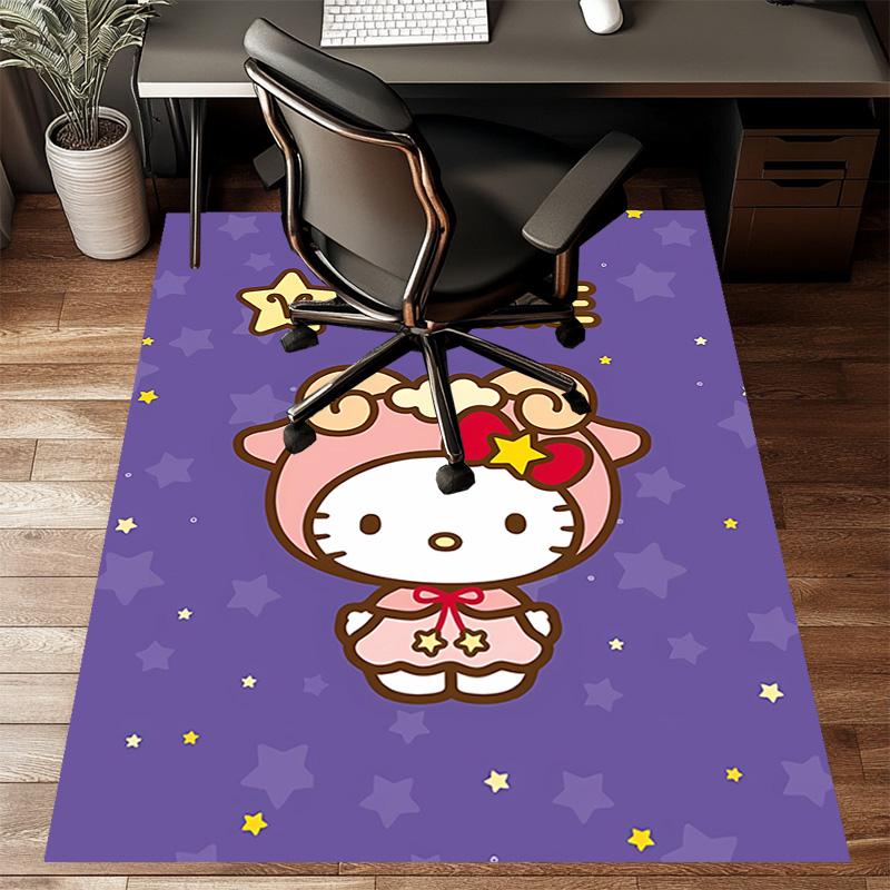 Custom HelloKitty Mat Personalized Name, Polyester Washable Indoor Entryway Rug, Gift for Christmas, Easter, Thanksgiving Day