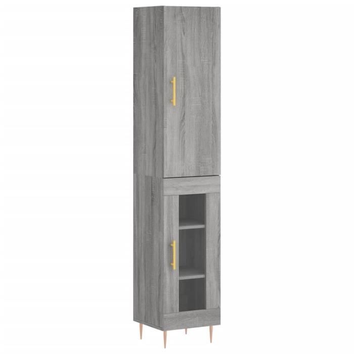 VidaXL Buffet haut Sonoma gris 34,5x34x180 cm Bois d'ingénierie 3199039