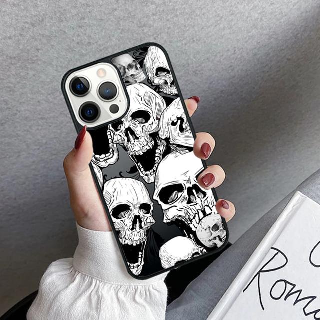 Cool Skull Gothic Phone Case Cover For iPhone 17 Air 16 15 14 Plus 12 13 Pro Max Coque Shell Fundas