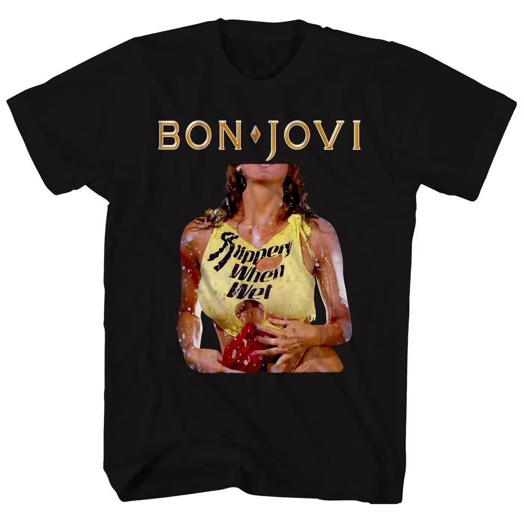 2026 Hot Sale Bon Jovi T-Shirt Heart & Dagger Logo Bon Jovi Shirt Tee Unisex Unisex Cotton Casual Loose Streetwear Oversized Tshirt