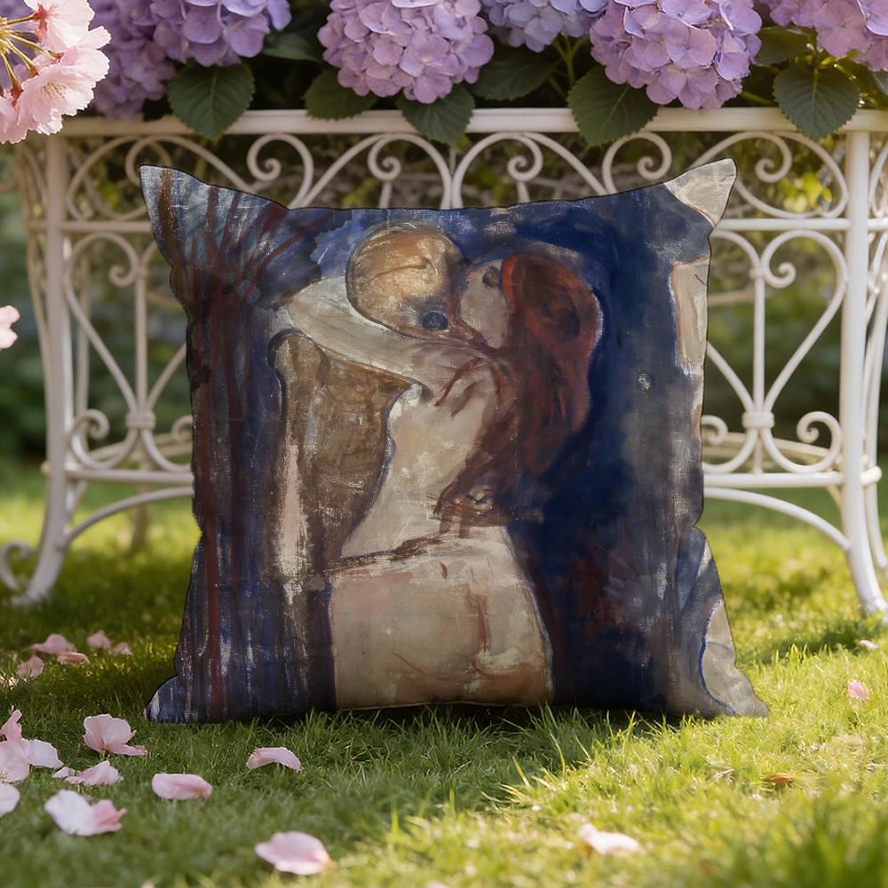 Art E-Edvard M-Munch Anxiety Cushion Cover Home & Car Dual-Scene Pillow Cover: Reversible for Premium Comfort