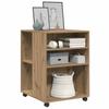 Side Table with Wheels Artisan Oak 55x60x78cm Engineered Wood