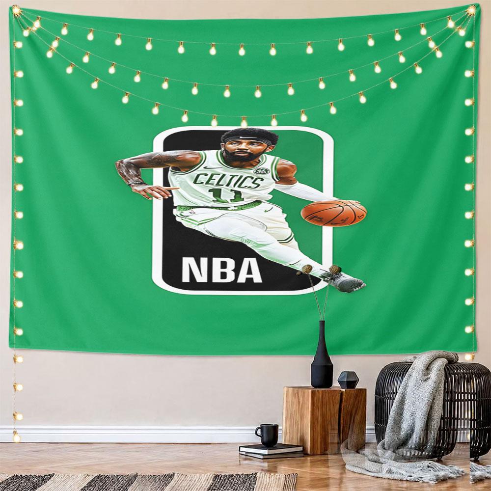 "Basketball Player In Celtics Jersey Art" Pattern Wall Hanging Tapestry Decorative Tapestry Home Decor for Bedroom and Living Room