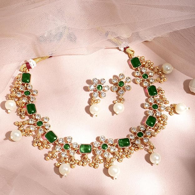 Necklace Set Gold Plated Traditional Stylish Jewellery Gift for Women & Girls