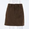 Western Style New Retro Versitile Fashion Corduroy Skirt Hip Skirt High Waisted Skirt