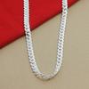 2Pcs Full Side Flat Chain Bracelet Silver-Plated Snake Chain Bracelet Side Chain Necklace  Party