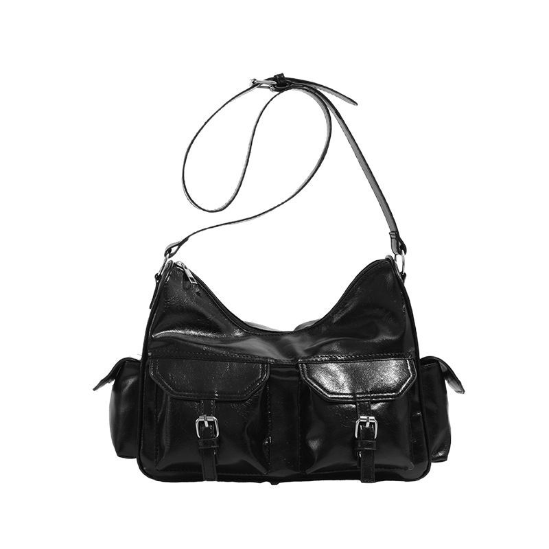 Women's bag 2025 new model motorcycle bag, fashionable commuter tote bag, niche personality multi-pocket shoulder crossbody bag, trendy