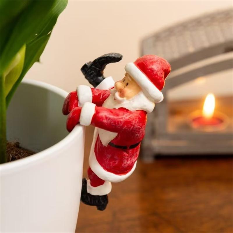 

Christmas Santa Snowman Flowerpot Hugger Resin Gnome Statue For Holiday Home Patio Lawn Garden Decorations Festive Gift Ornament
