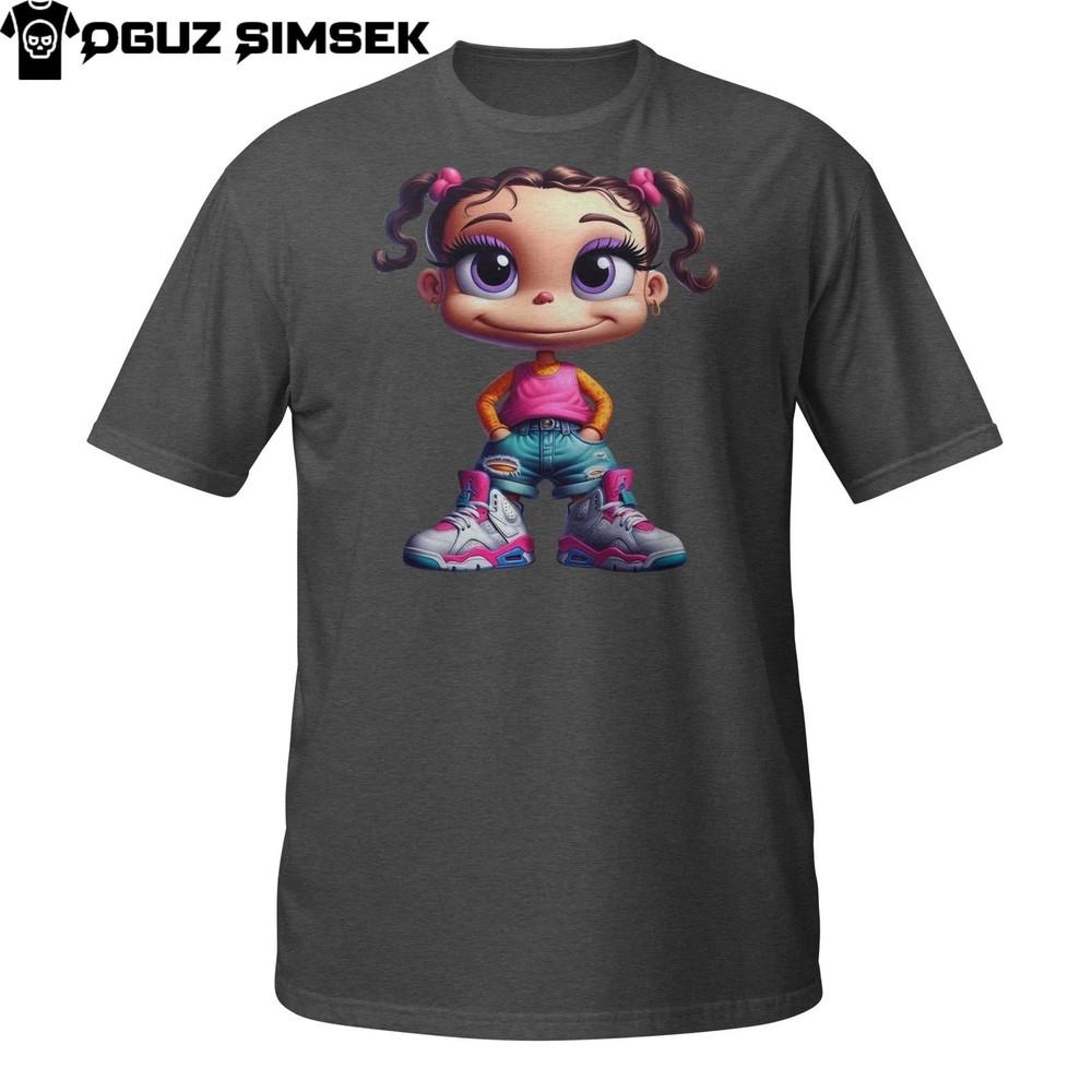 

Cute Cartoon Girl T-Shirt – Urban Streetwear Style with Big Eyes Shirt L