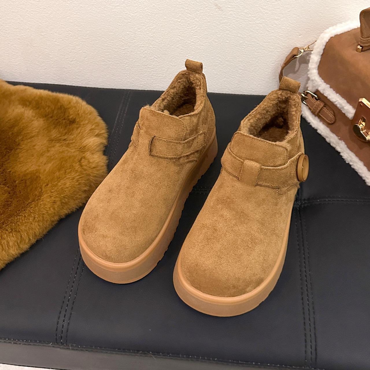 

Женские зимние теплые меховые ботинки большого размера на мягкой подошве, утепленные подкладкой, ботильоны до щиколотки, нескользящие, для пеших прогулок, повседневные, спортивные, хлопковые ботинки 40 верблюд