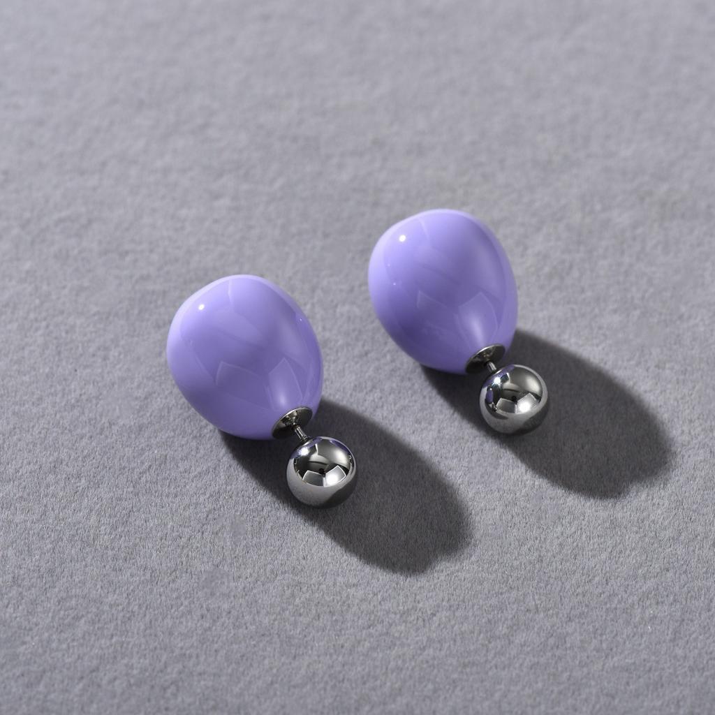 Premium Metal Copper Platinum Plated Small Light Bulb Drop Glaze S925 Silver Needle Earrings Niche Simple Personality Unique Earrings Women