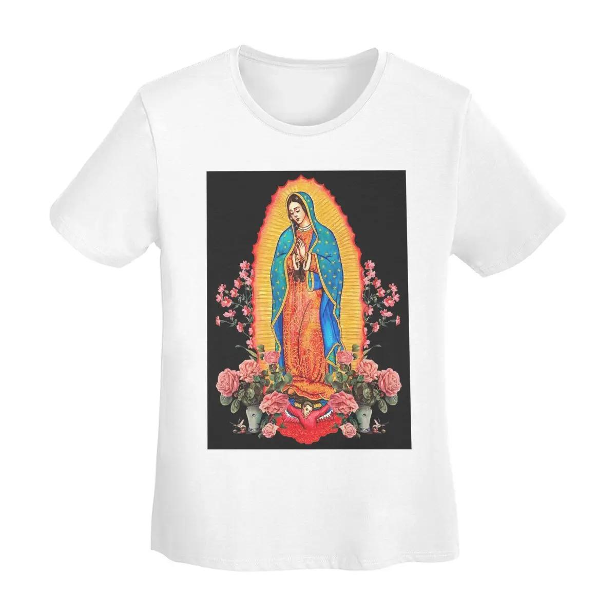 

Virgin Of Guadalupe TShirt Women Short Sleeve T Shirts ONeck Streetwear Cotton Summer Tees Streetwear S