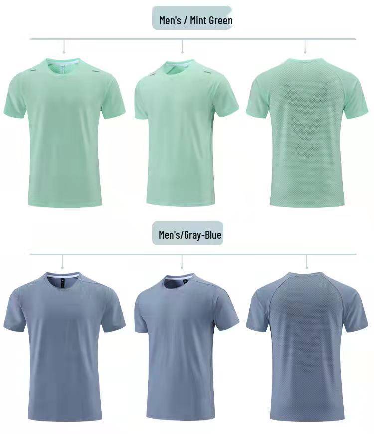 2024 Men's Quick-Dry Breathable Running T-Shirt - Round Neck, Short-Sleeved Fitness Top