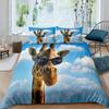 Home Living Luxury 3D Print Giraffe Bedding Set Sky Cloud Duvet Cover Pillowcase Queen and King EU/US/AU Size Polyester Bedding