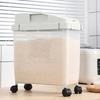 Contenedor Grande Hermético de 20 Lb para Arroz, Almacenamiento de Alimentos, Contenedor para Cereales, Contenedor de Comida para Perros con Ruedas + Almacenamiento de Perritos Calientes para Nevera