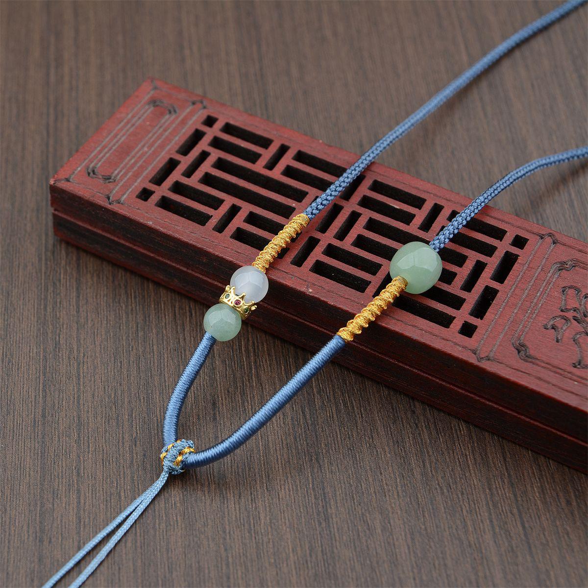 Thin Mambo Hand-Woven Lucky Knot Pendant Necklace Rope for Jade Buddha Pendants.