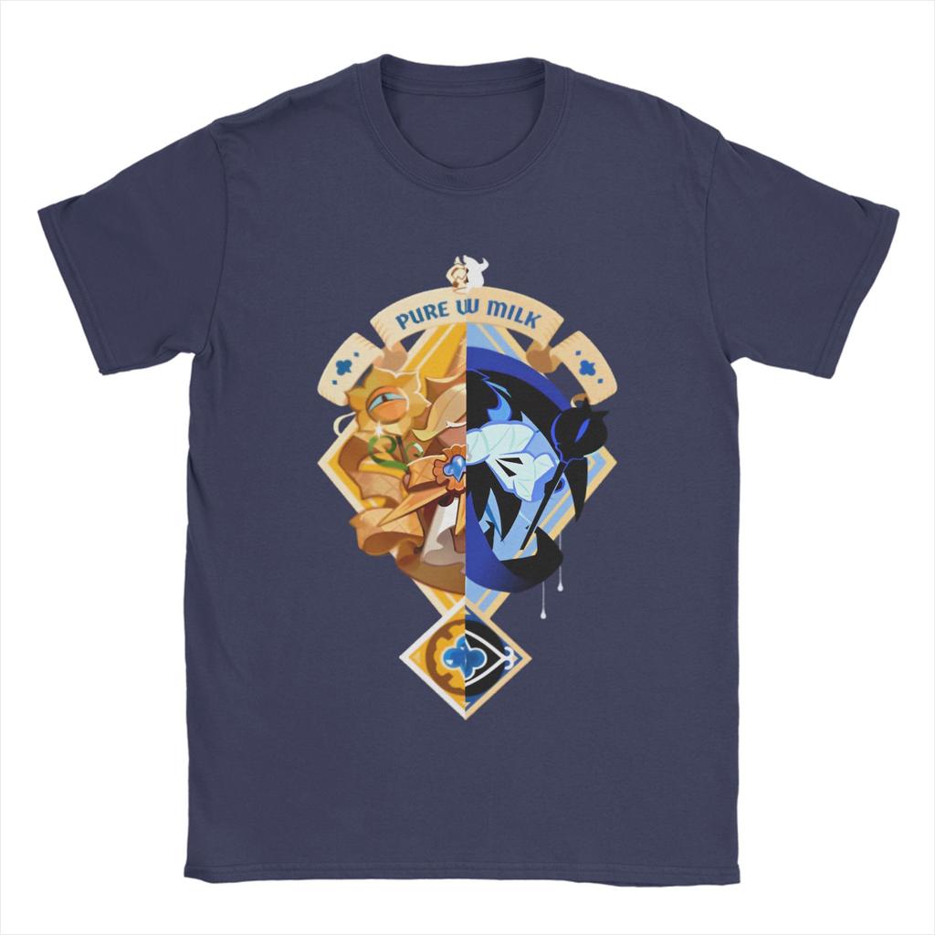 Shadow Milk Cookie TShirt for Men Cookie Run Kingdom Awesome Pure Cotton Tees Crewneck Short Sleeve T Shirts Clothing