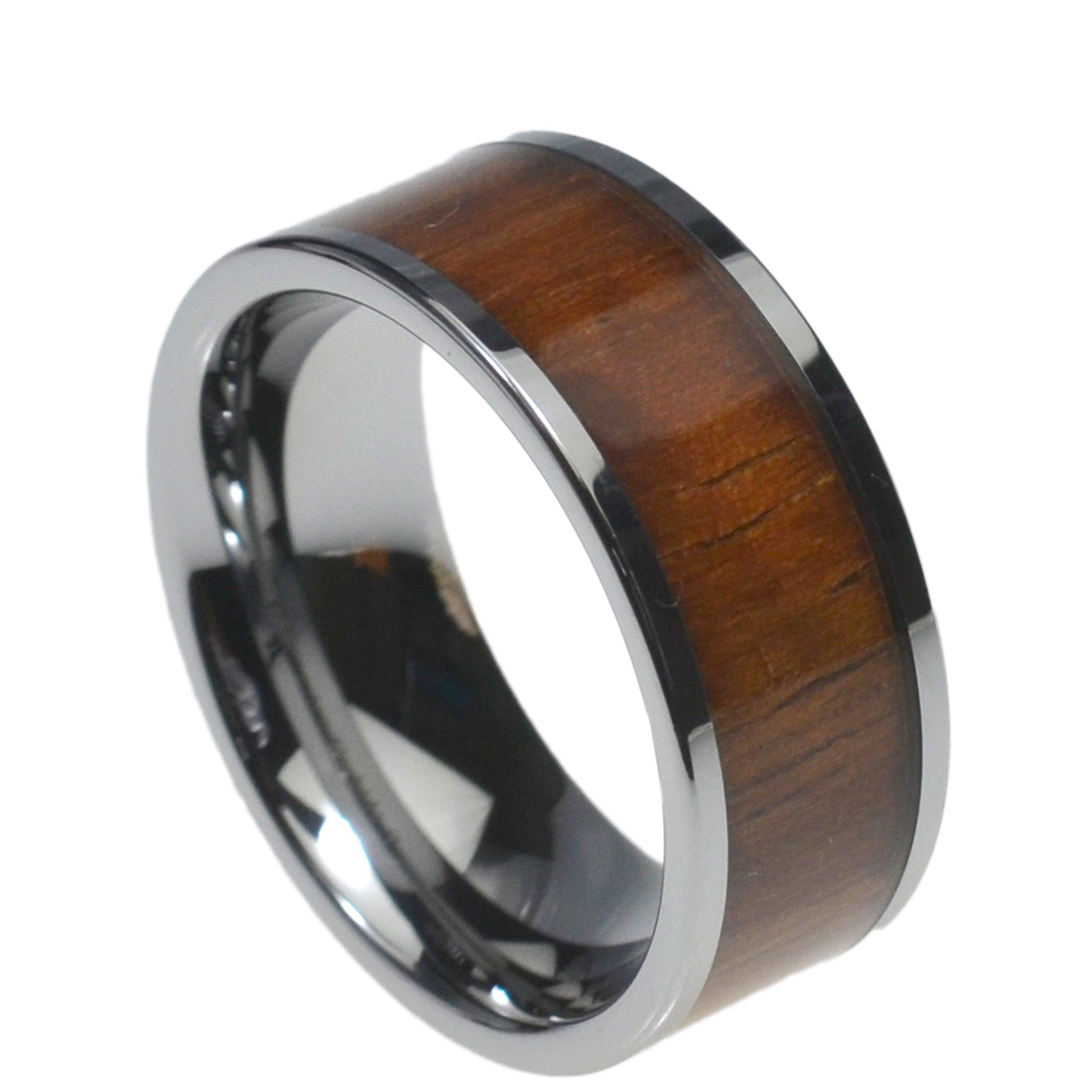 

Гавайское ювелирное кольцо с плоским обручальным кольцом из вольфрама, ширина 8 мм [BreezyIsland] (US6-JP11.5)